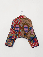 The Kaira Cropped Suzani Quilted Kantha Jacket
