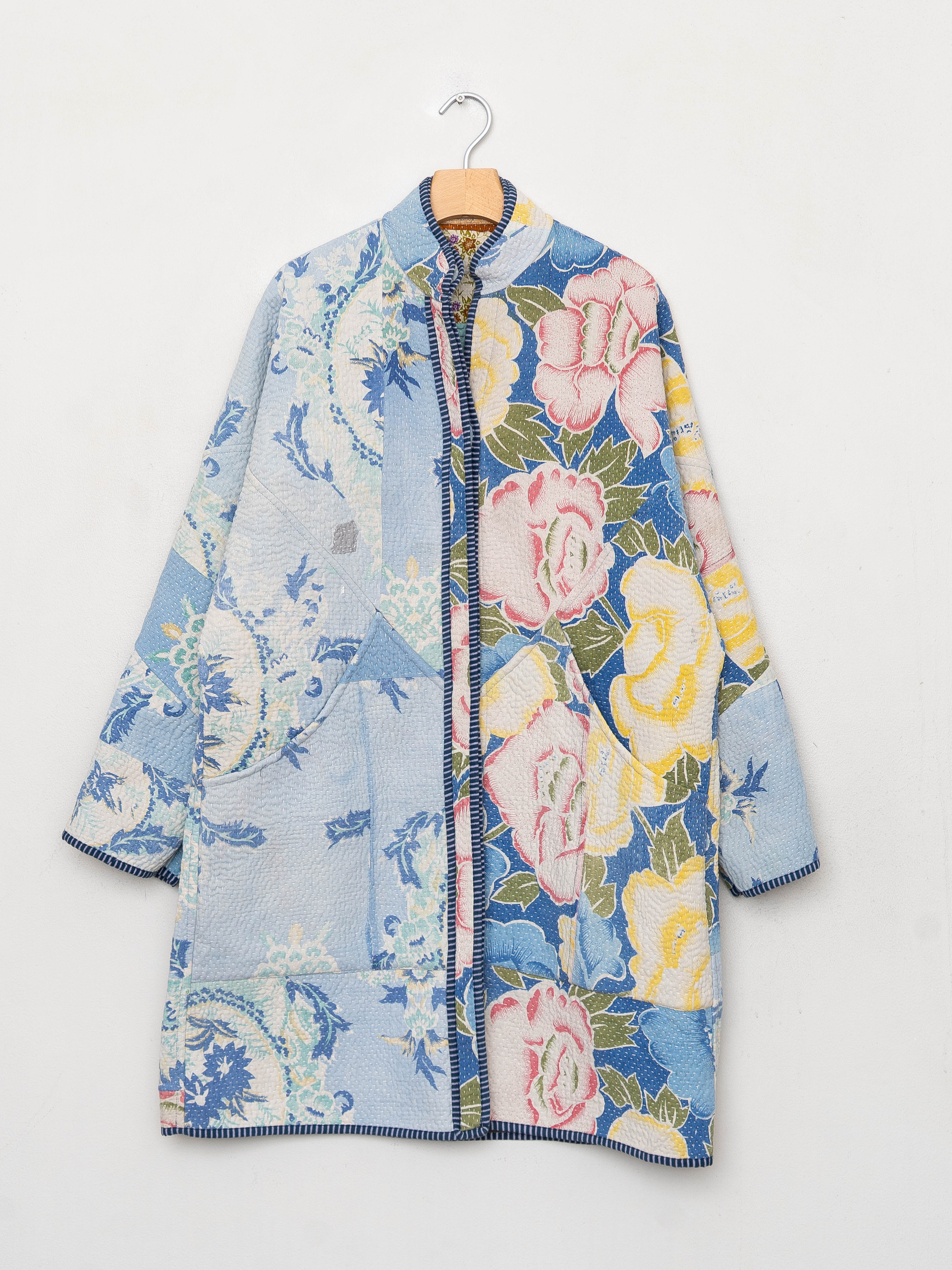 The Sai Quilted Patchwork Kantha Coat