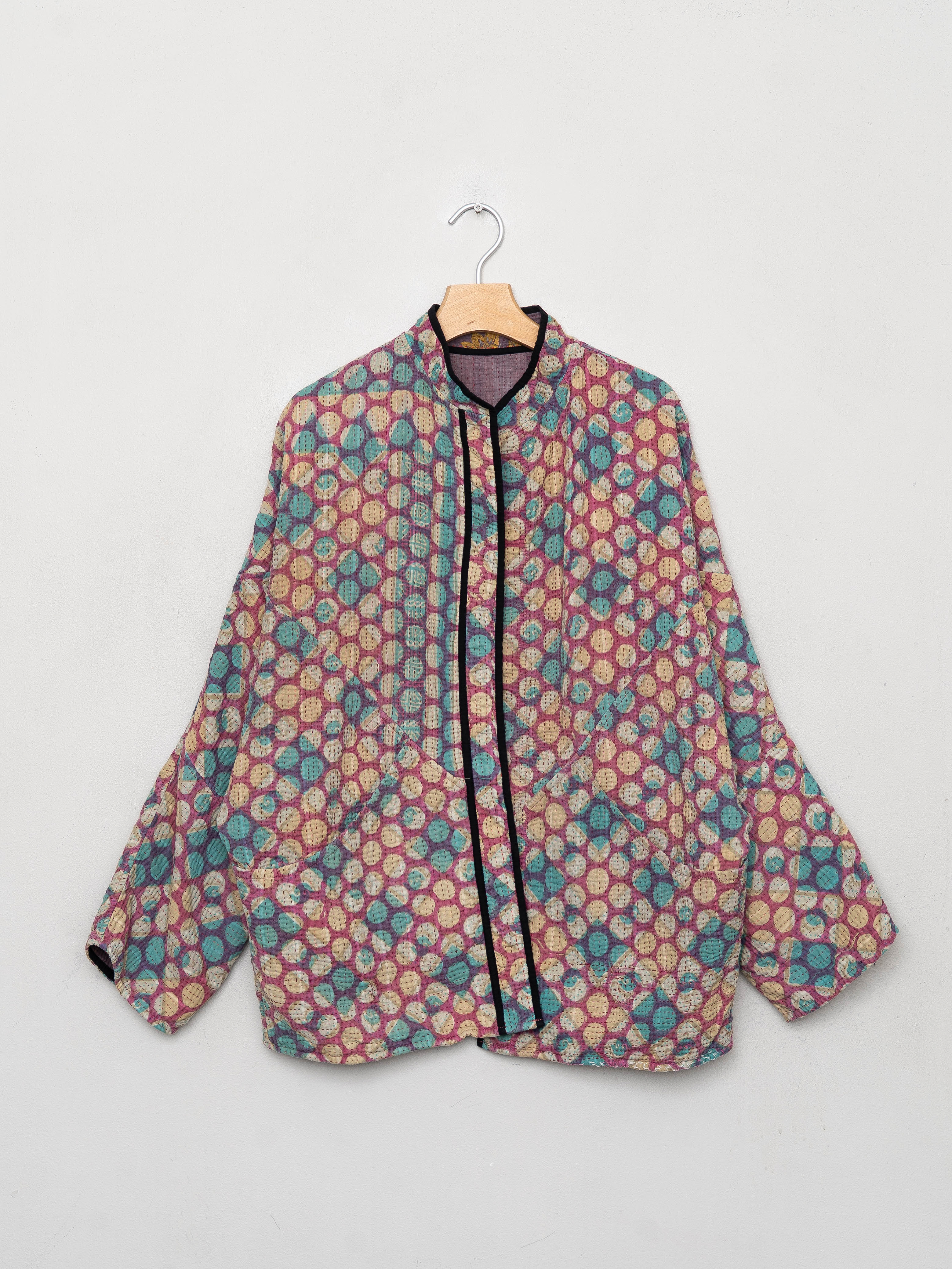 The Ishani Quilted Patchwork Kantha Jacket