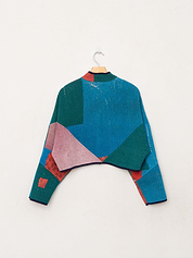 The Kaira Cropped Quilted Patchwork Kantha Jacket