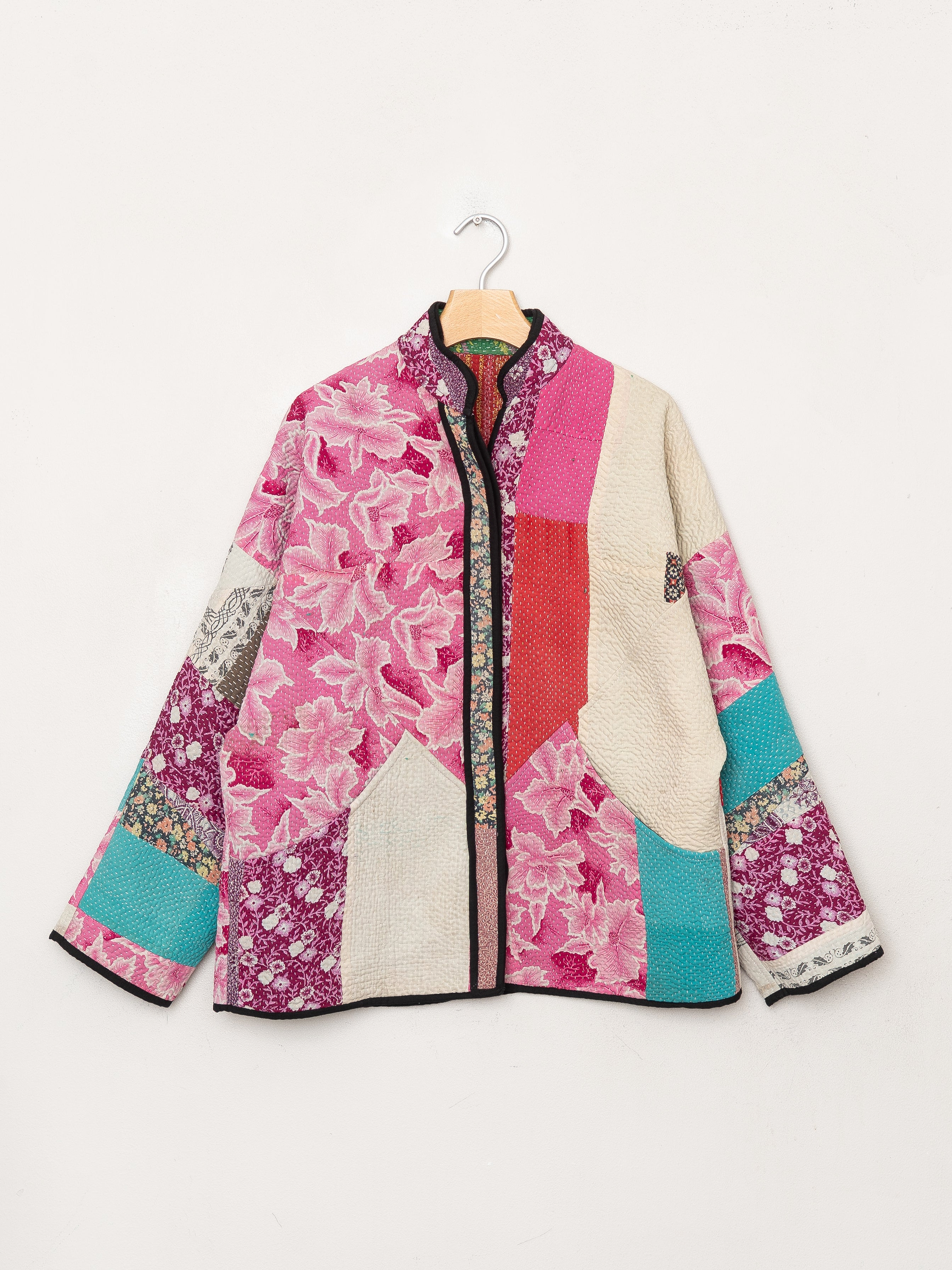 The Ladhiya Quilted Patchwork Kantha Jacket