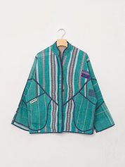 The Ladhiya Quilted Patchwork Kantha Jacket