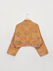 The Kaira Cropped Quilted Patchwork Kantha Jacket