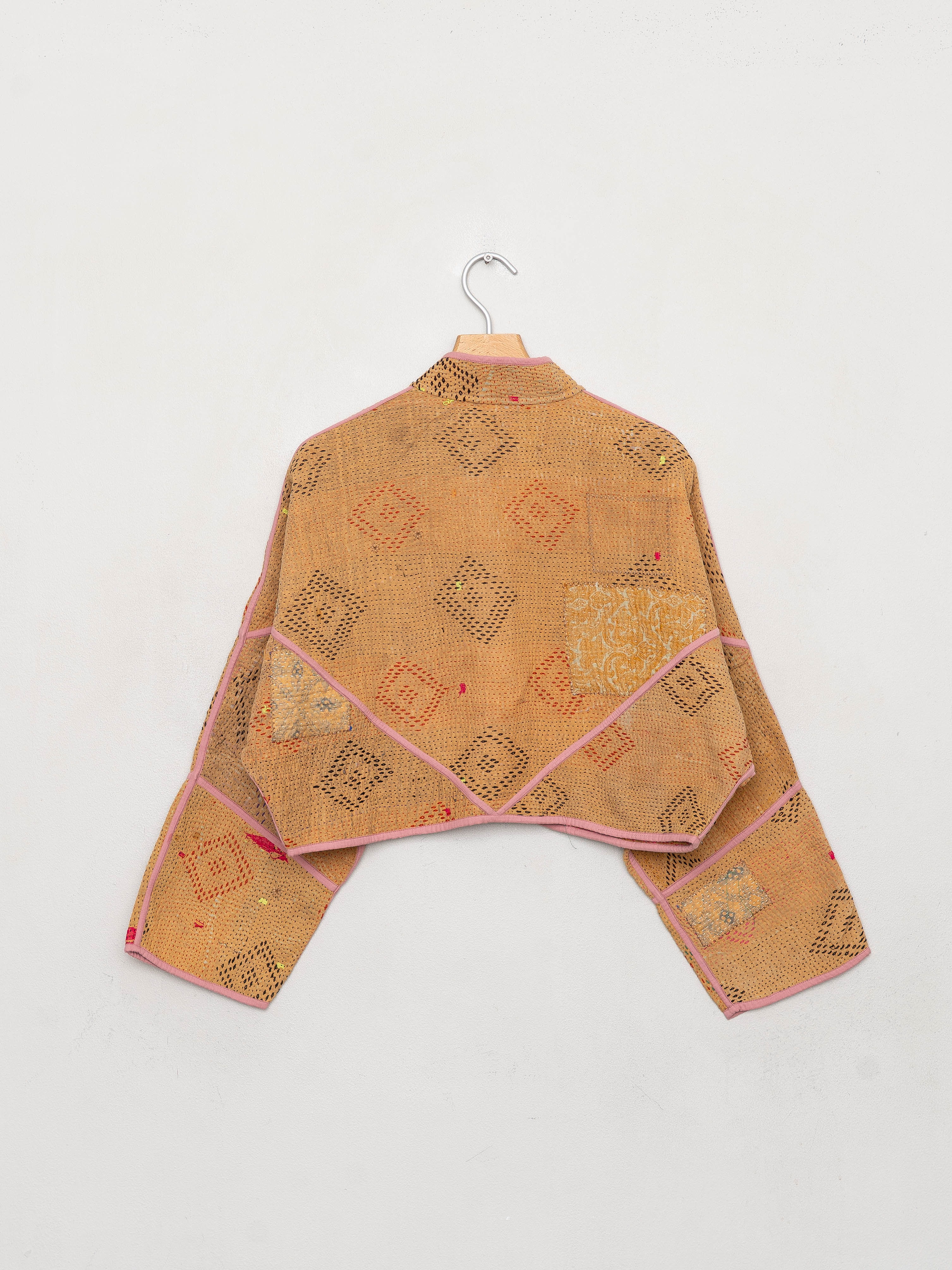 The Kaira Cropped Quilted Patchwork Kantha Jacket
