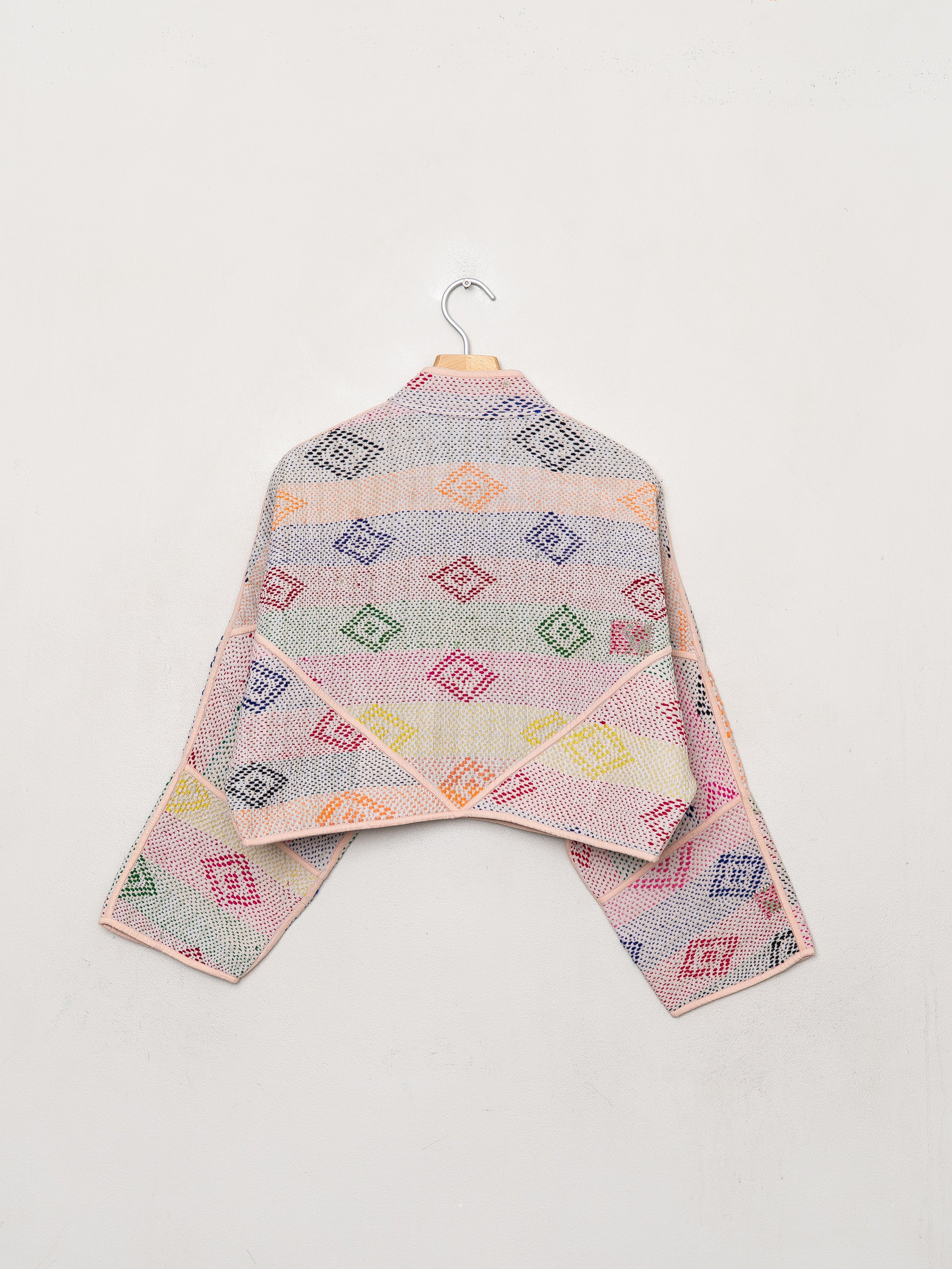 The Kaira Cropped Quilted Patchwork Kantha Jacket