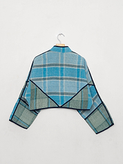 The Kaira Cropped Quilted Patchwork Kantha Jacket