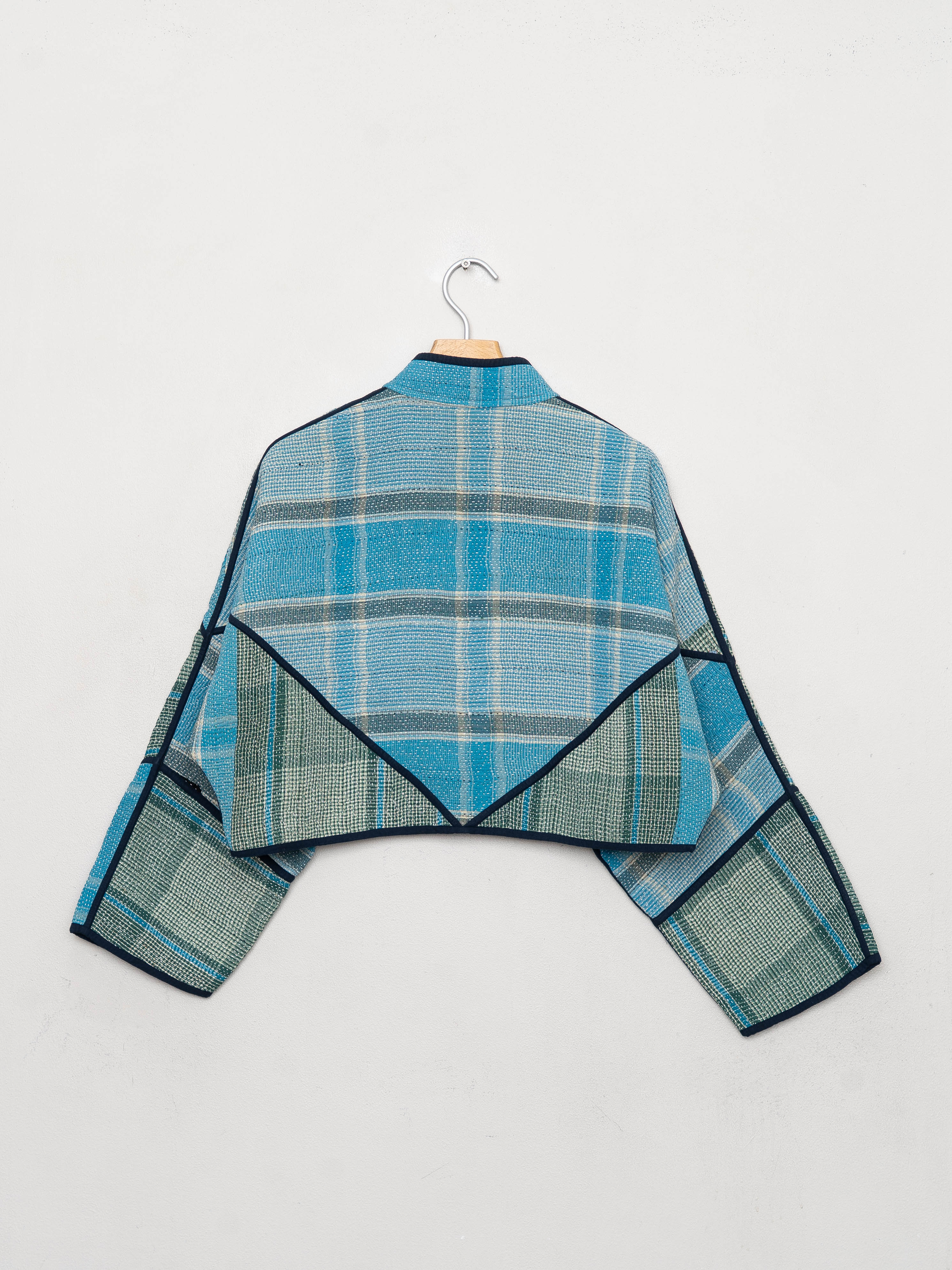 The Kaira Cropped Quilted Patchwork Kantha Jacket