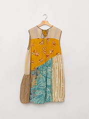 The Anan Short Dress  - Medium / Large - Upcycled Silk