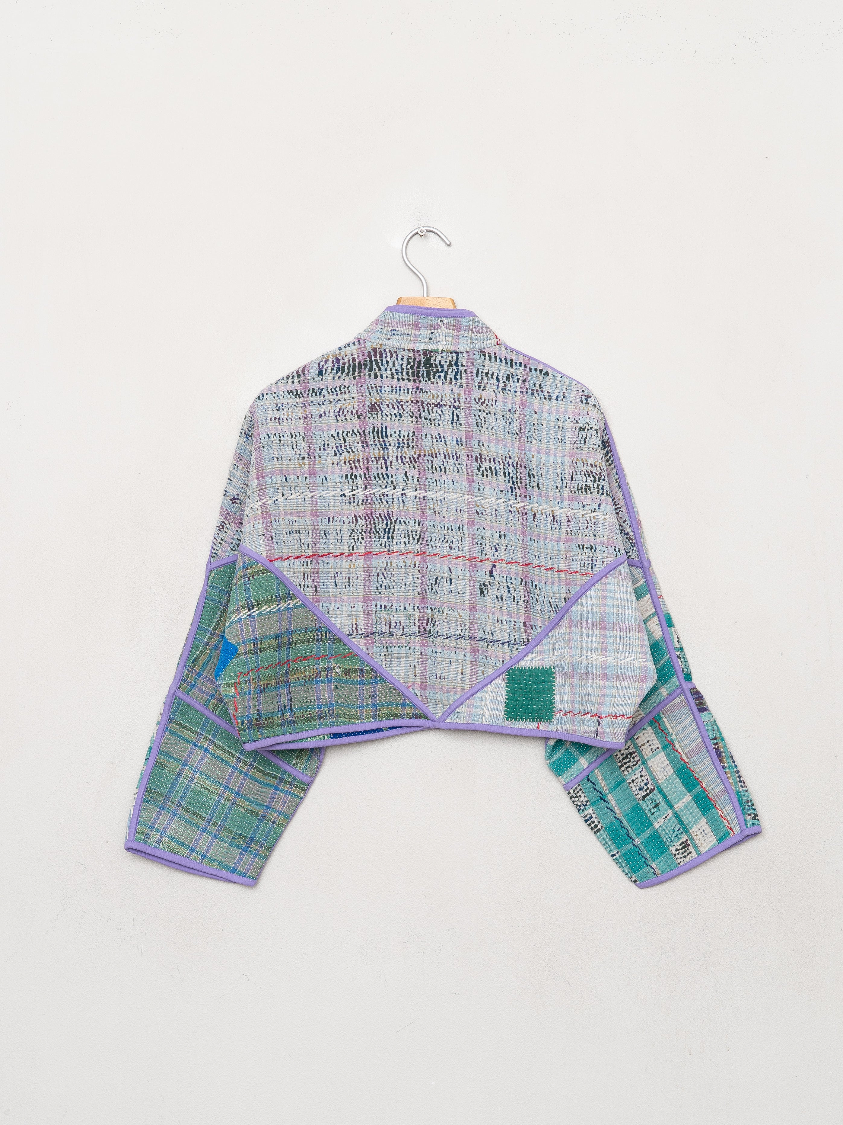 The Kaira Cropped Quilted Patchwork Kantha Jacket
