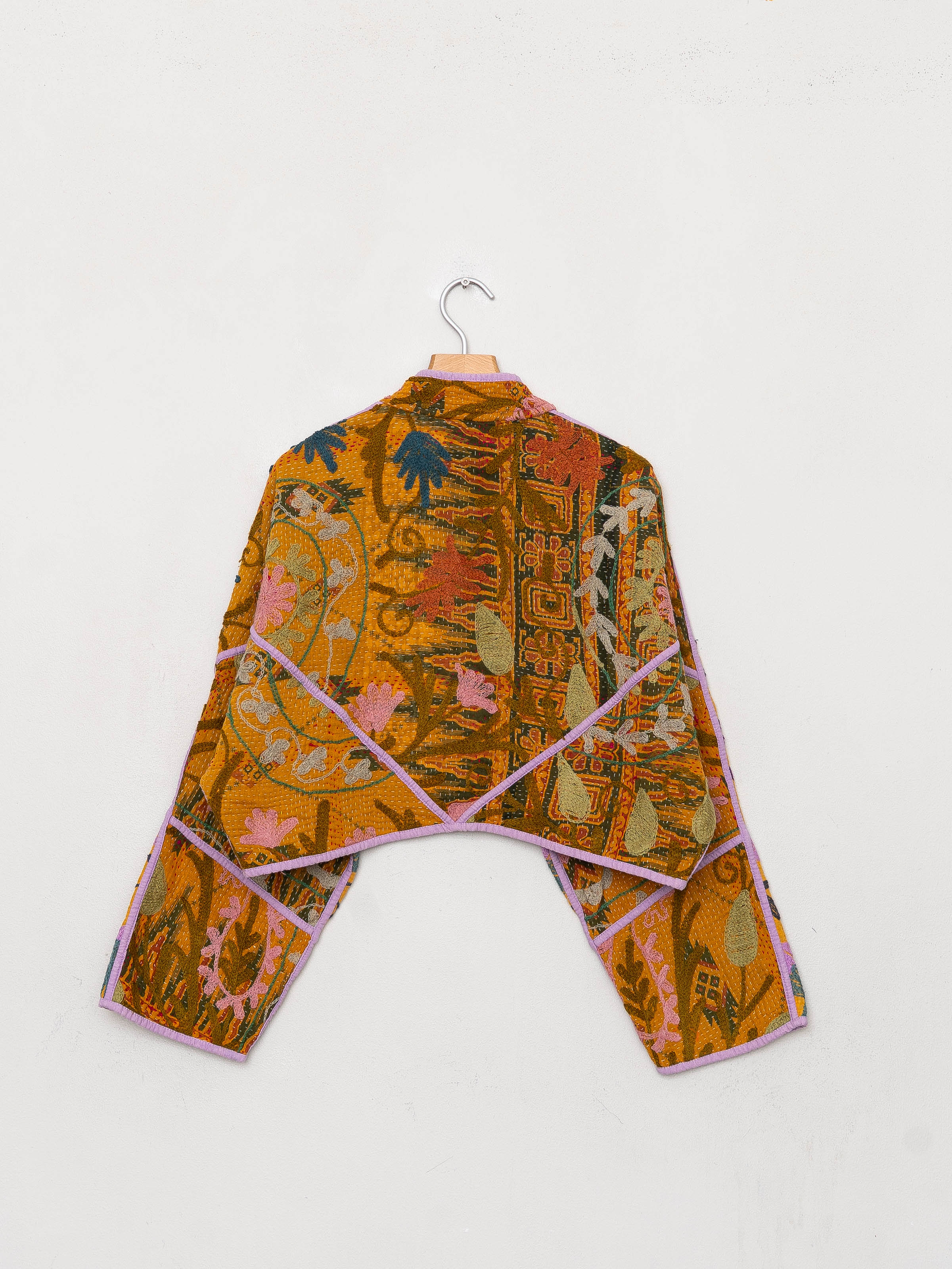 The Kaira Cropped Suzani Quilted Kantha Jacket