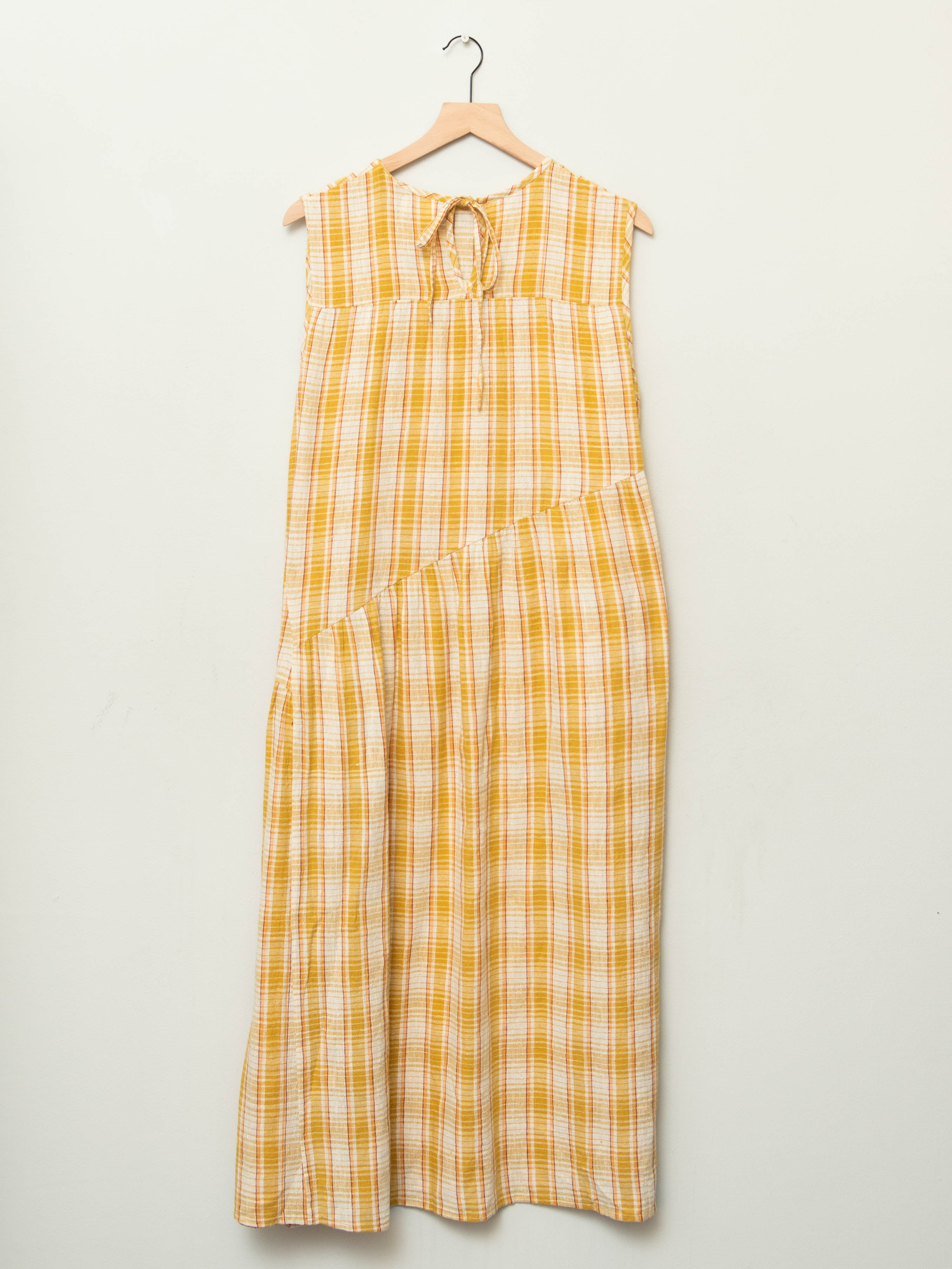 The Anan Gathered Dress  ~ Turmeric Check