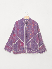 The Ladhiya Petite Quilted Indigo Kantha Jacket