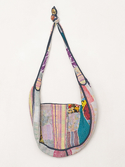 The Chandra Crescent Quilted Crossbody Bag - Sample