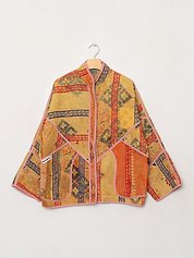 The Ladhiya Quilted Patchwork Kantha Jacket