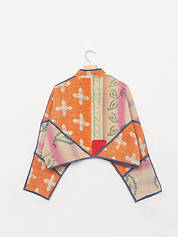 The Kaira Cropped Quilted Patchwork Kantha Jacket