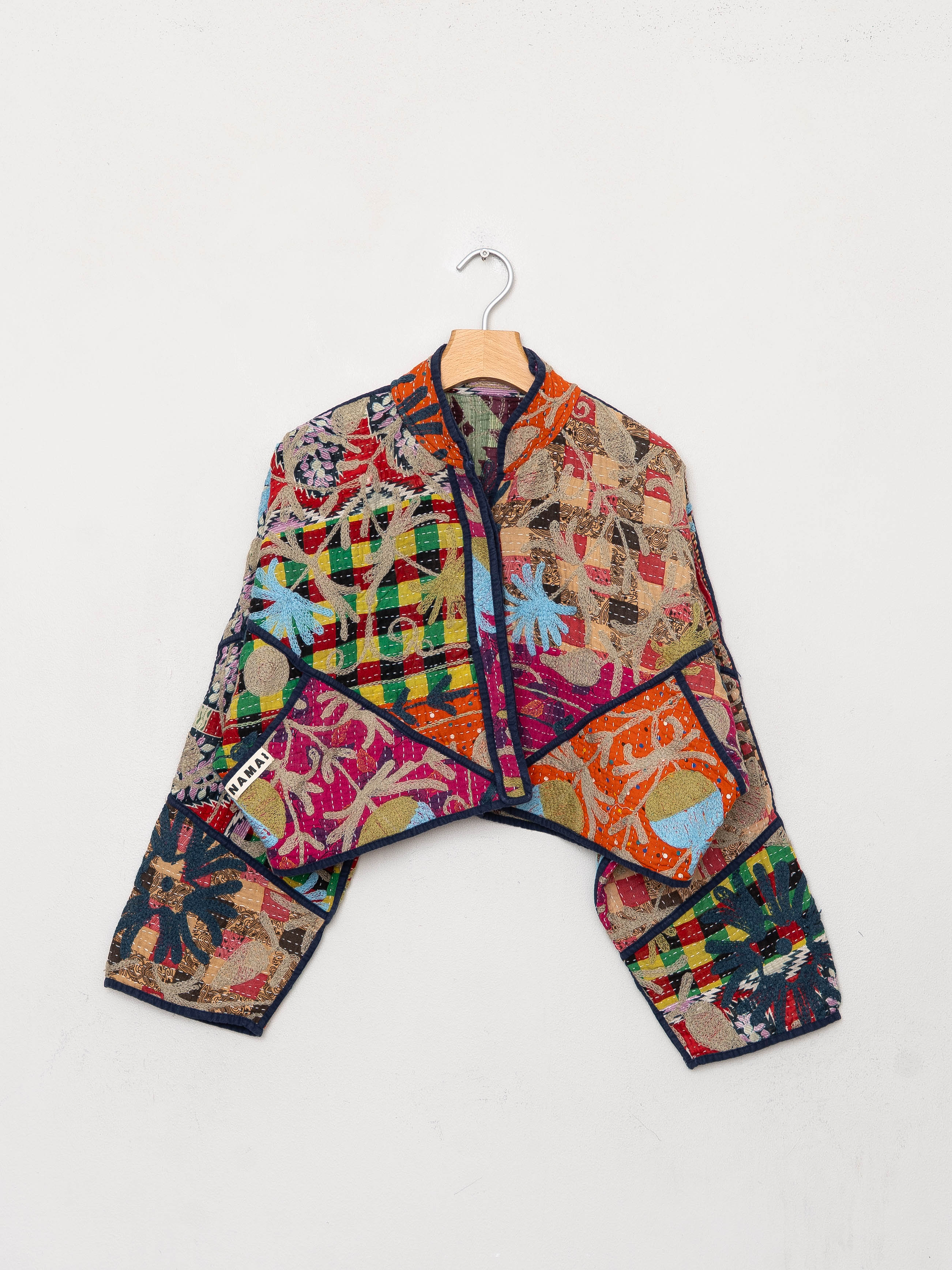 The Kaira Cropped Suzani Quilted Kantha Jacket