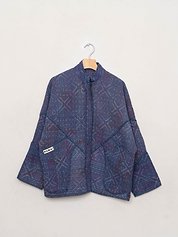 The Ladhiya Quilted Indigo Kantha Jacket