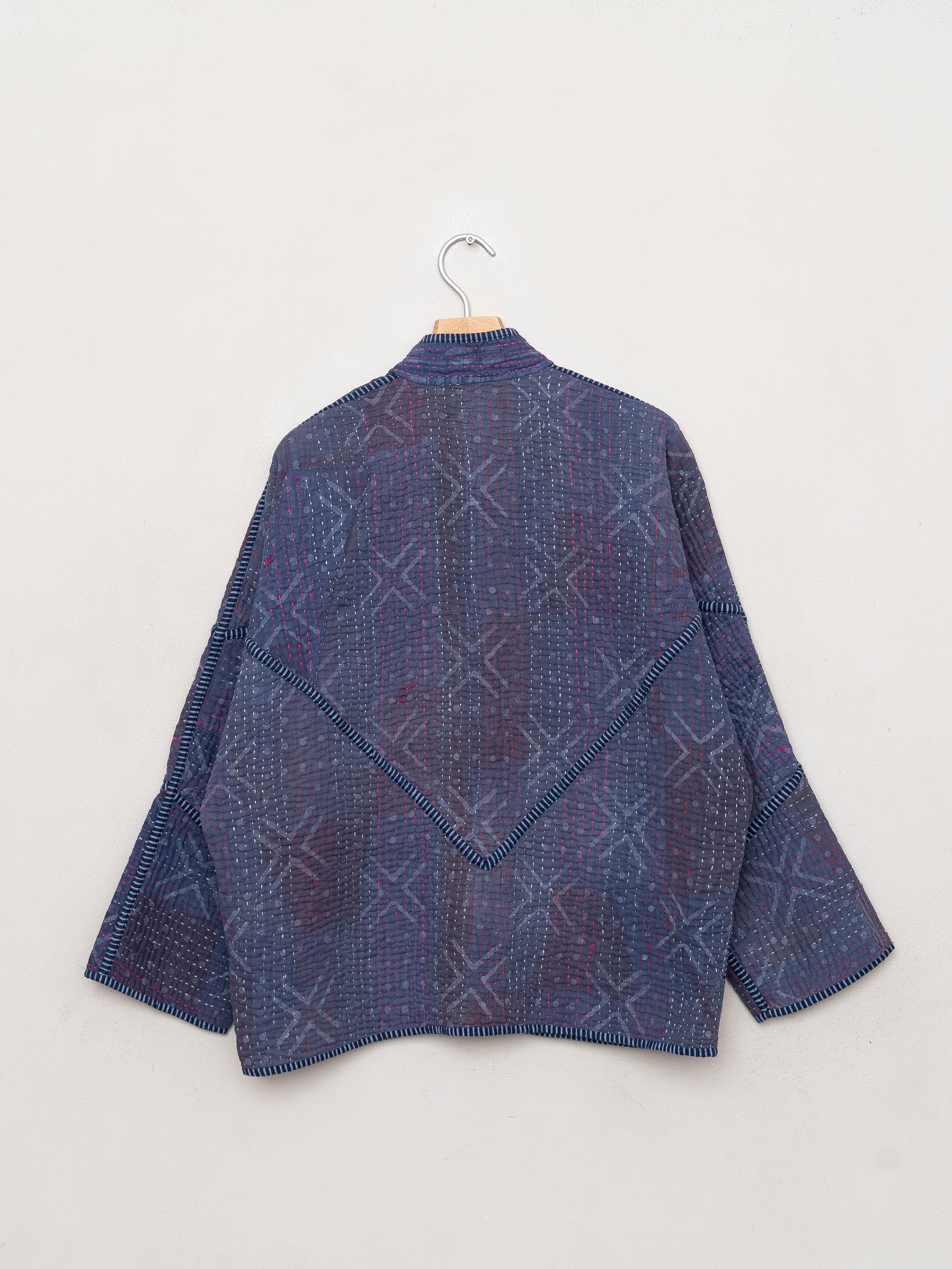The Ladhiya Quilted Indigo Kantha Jacket