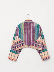 The Kaira Cropped Quilted Patchwork Kantha Jacket