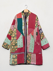 The Sai Quilted Patchwork Kantha Coat