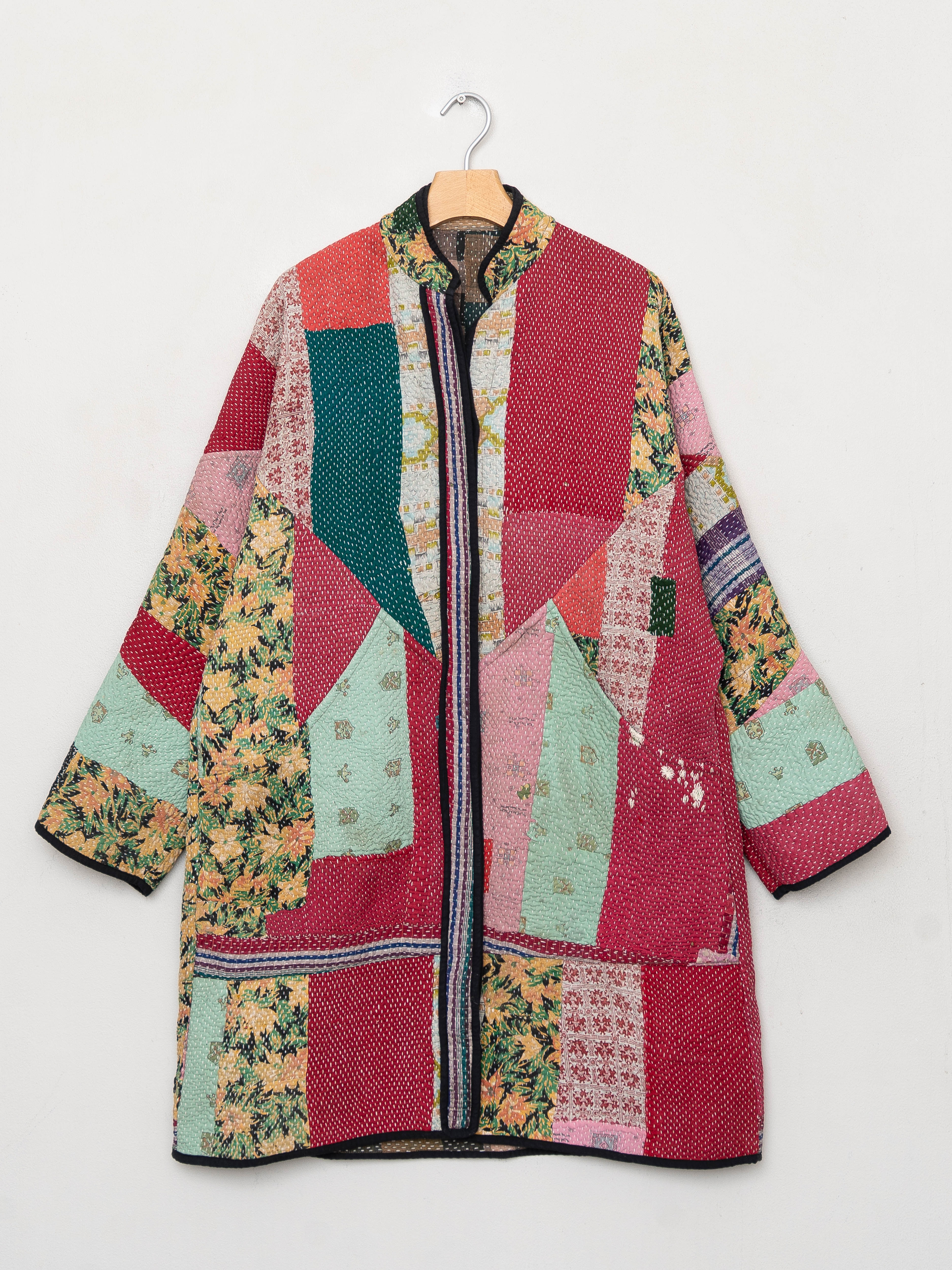 The Sai Quilted Patchwork Kantha Coat