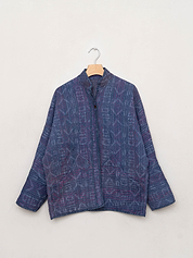 The Ladhiya Quilted Indigo Kantha Jacket