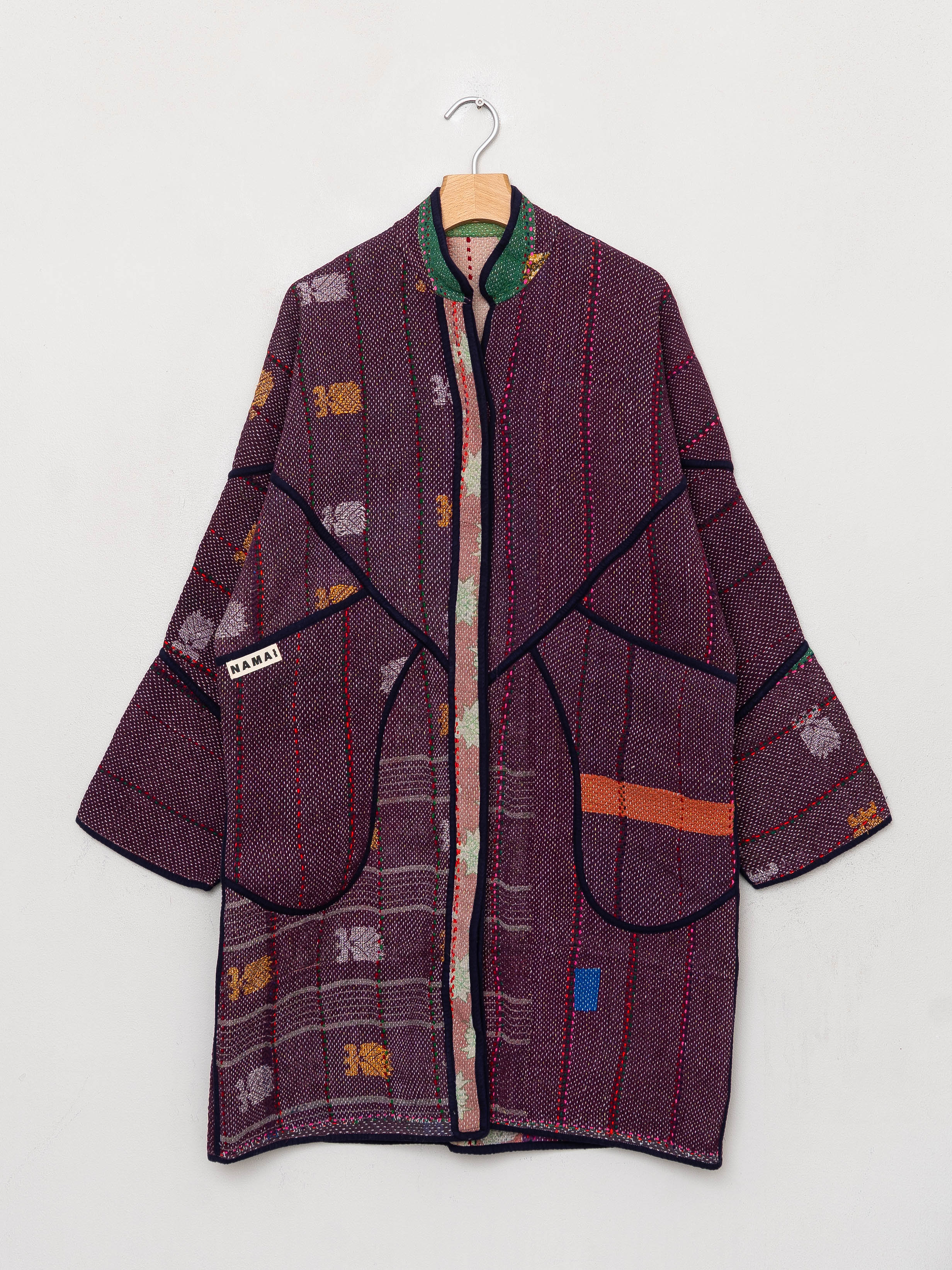 The Sai Quilted Patchwork Kantha Coat