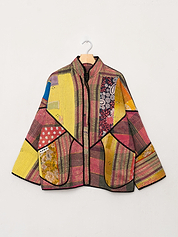 The Ladhiya Quilted Patchwork Kantha Jacket