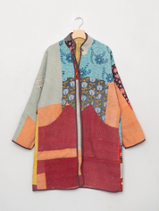 The Sai Quilted Patchwork Kantha Coat