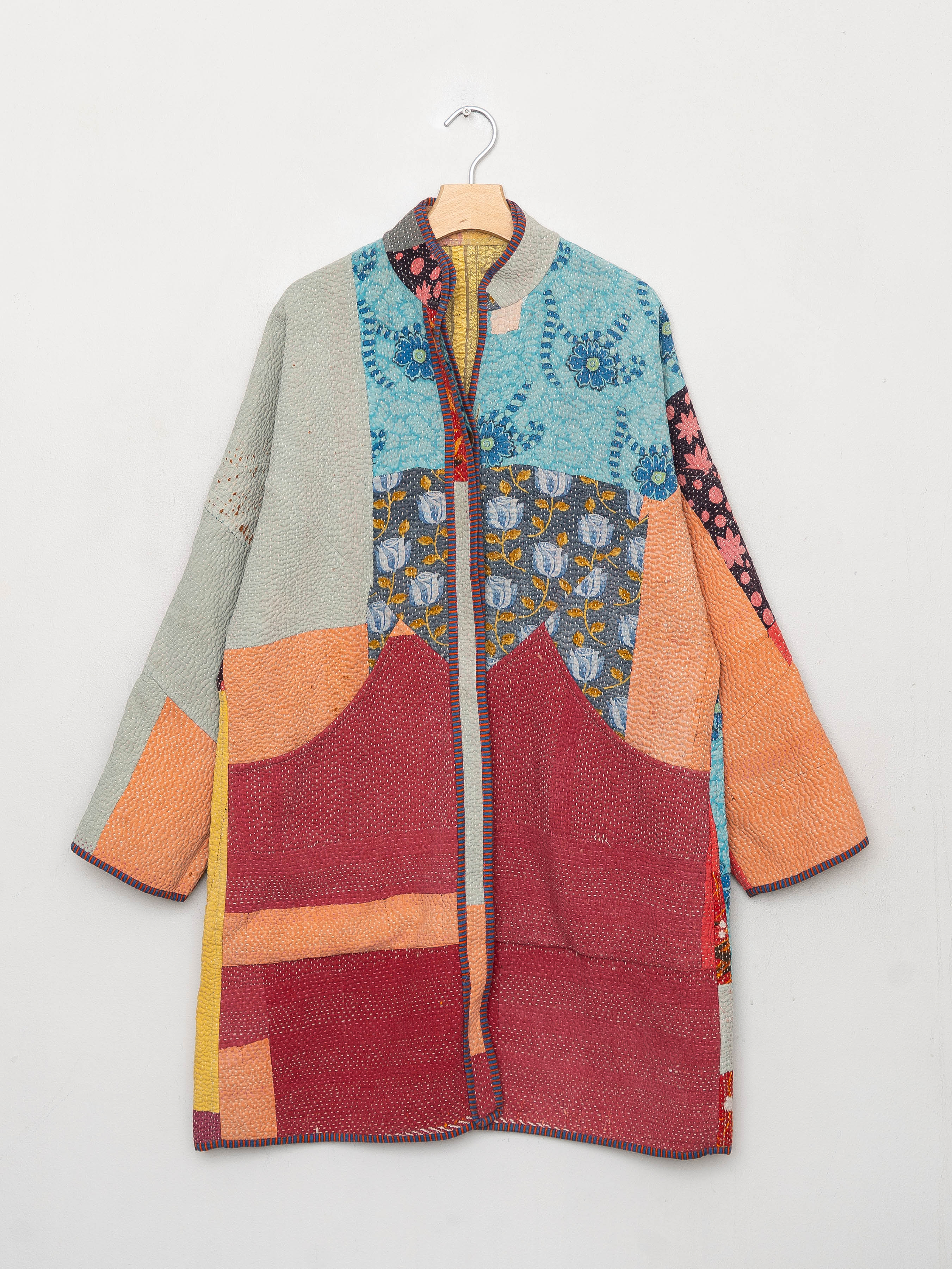 The Sai Quilted Patchwork Kantha Coat