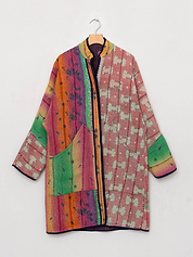 The Sai Quilted Patchwork Kantha Coat