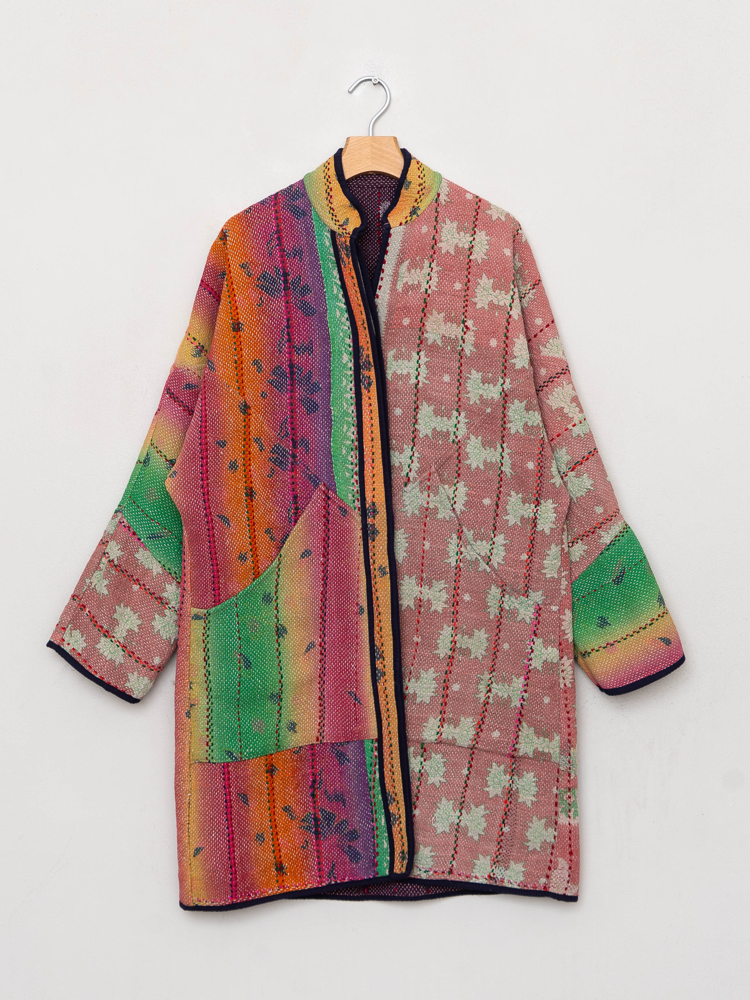 The Sai Quilted Patchwork Kantha Coat