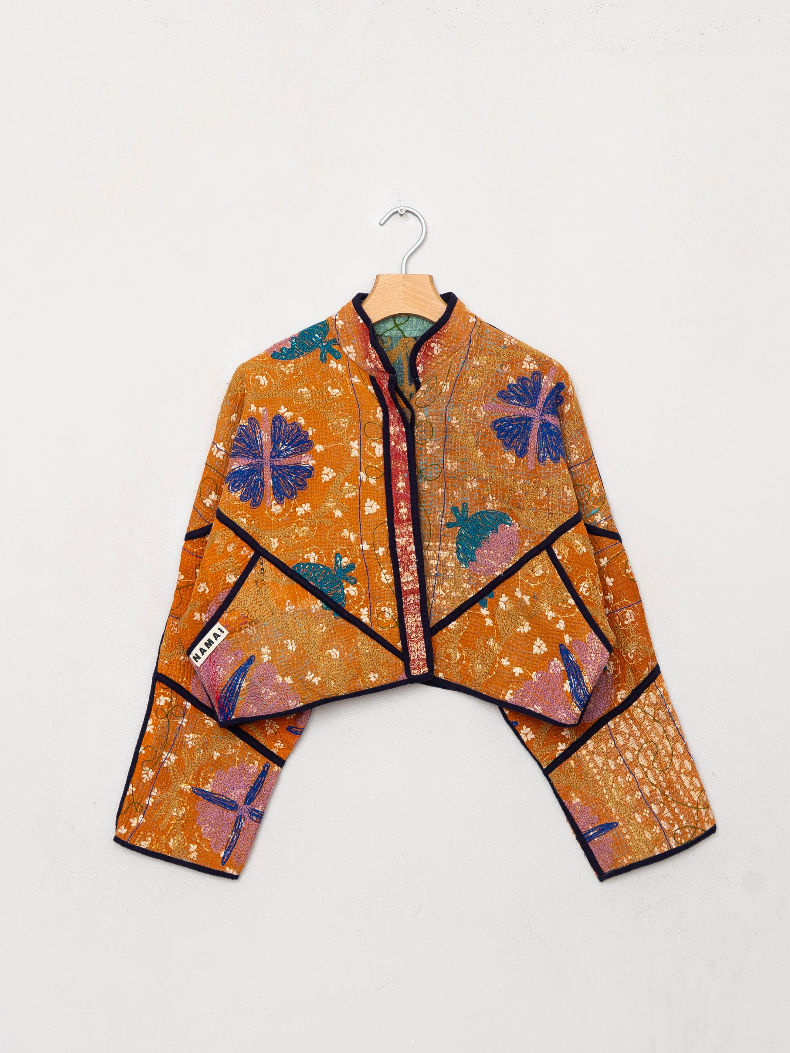 The Kaira Cropped Suzani Quilted Kantha Jacket