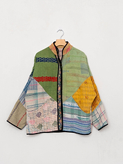 The Ladhiya Quilted Patchwork Kantha Jacket