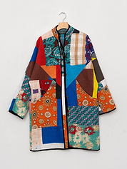 The Sai Quilted Patchwork Kantha Coat