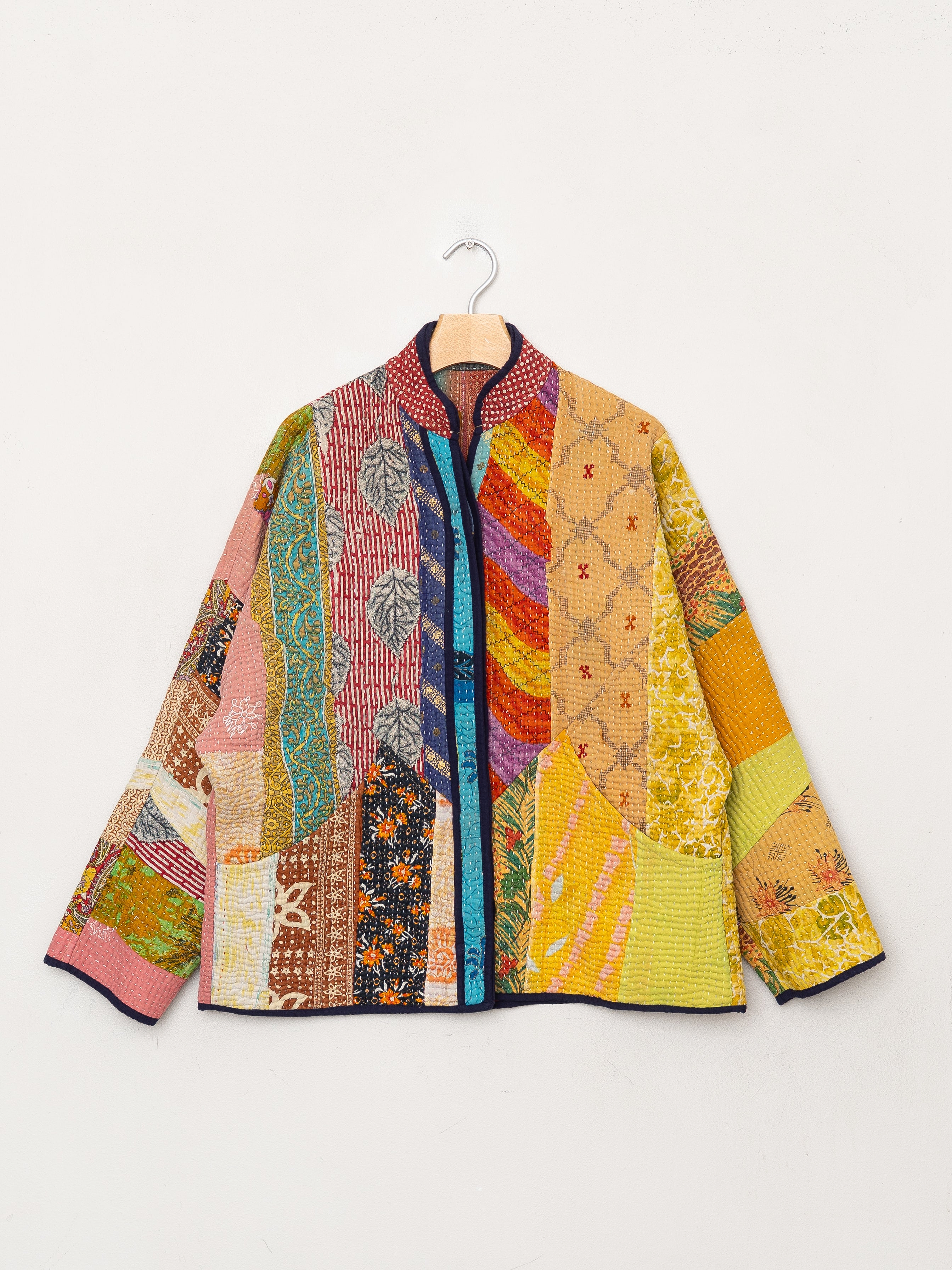The Ladhiya Quilted Patchwork Kantha Jacket