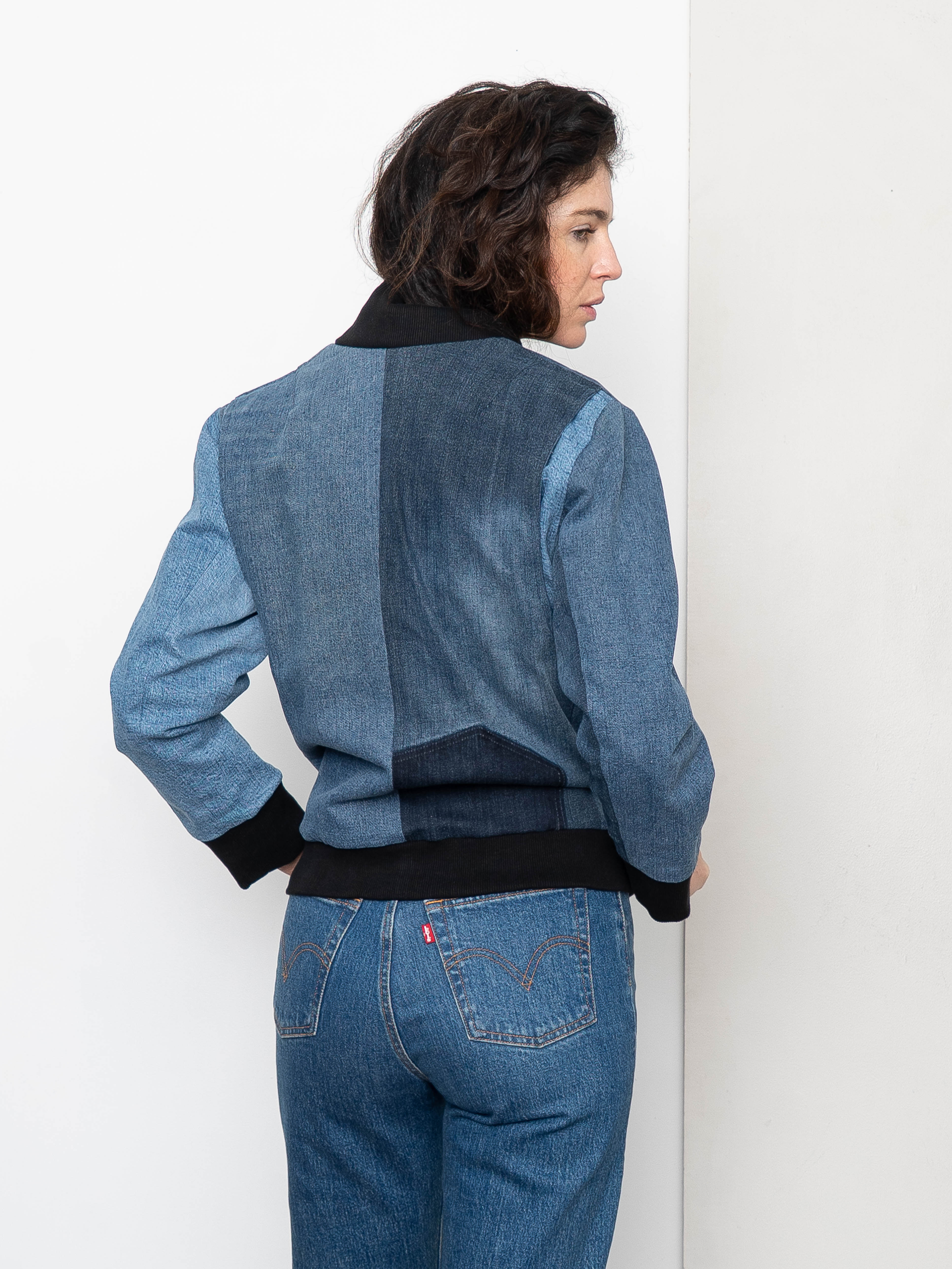 The Veda Denim Bomber Jacket - Small