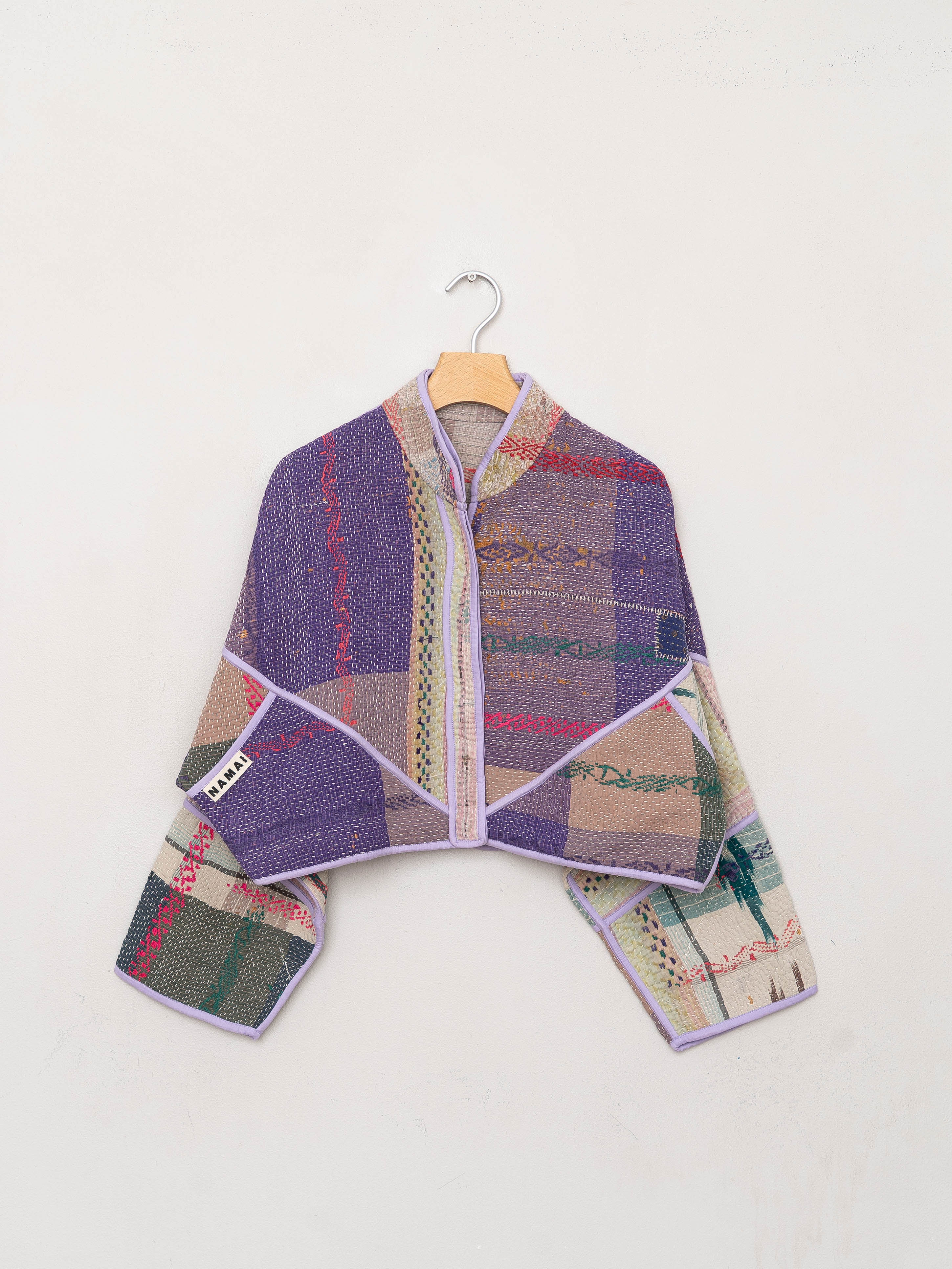 The Kaira Cropped Suzani Quilted Kantha Jacket