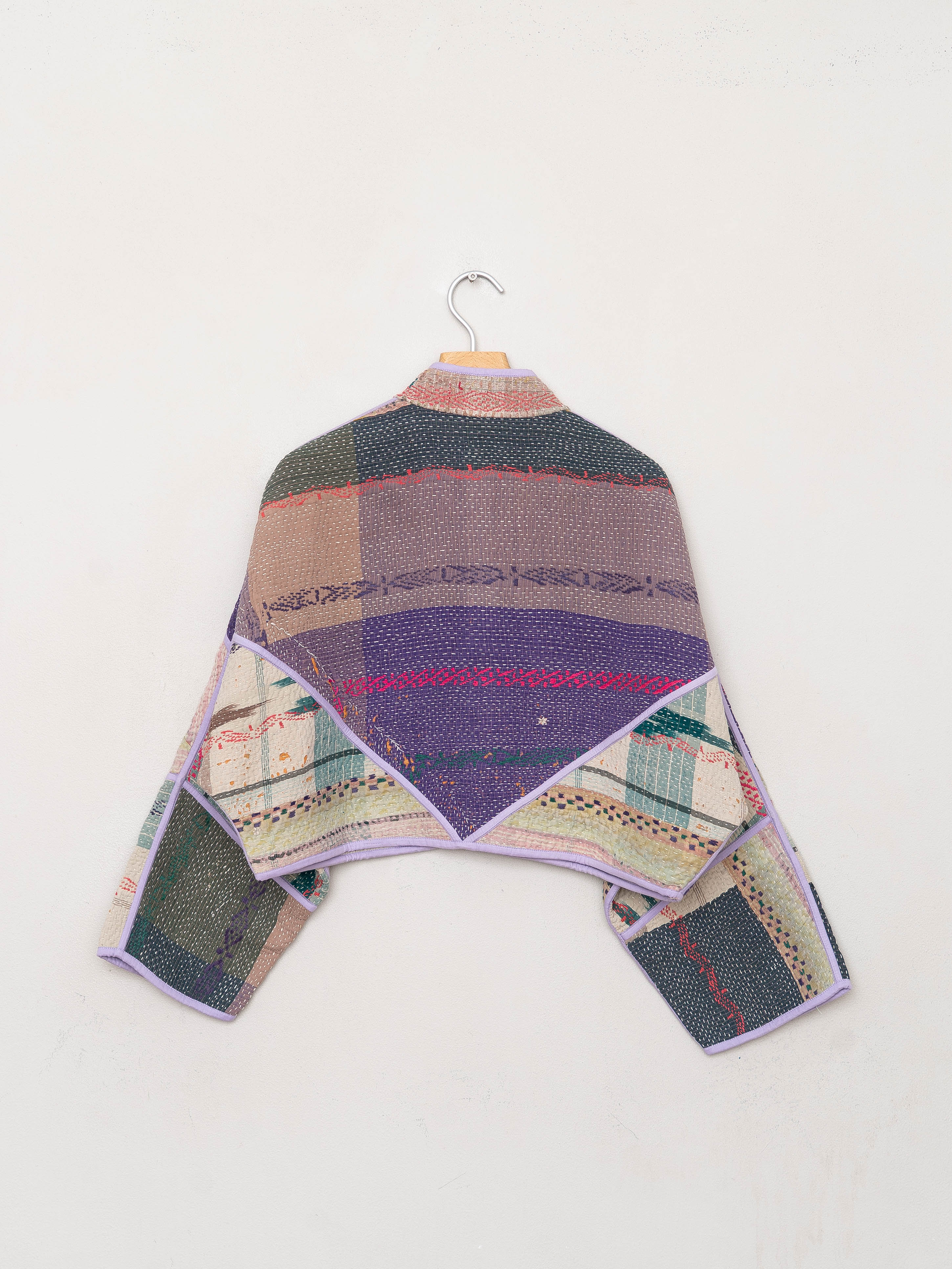 The Kaira Cropped Suzani Quilted Kantha Jacket
