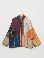 The Ladhiya Quilted Patchwork Kantha Jacket
