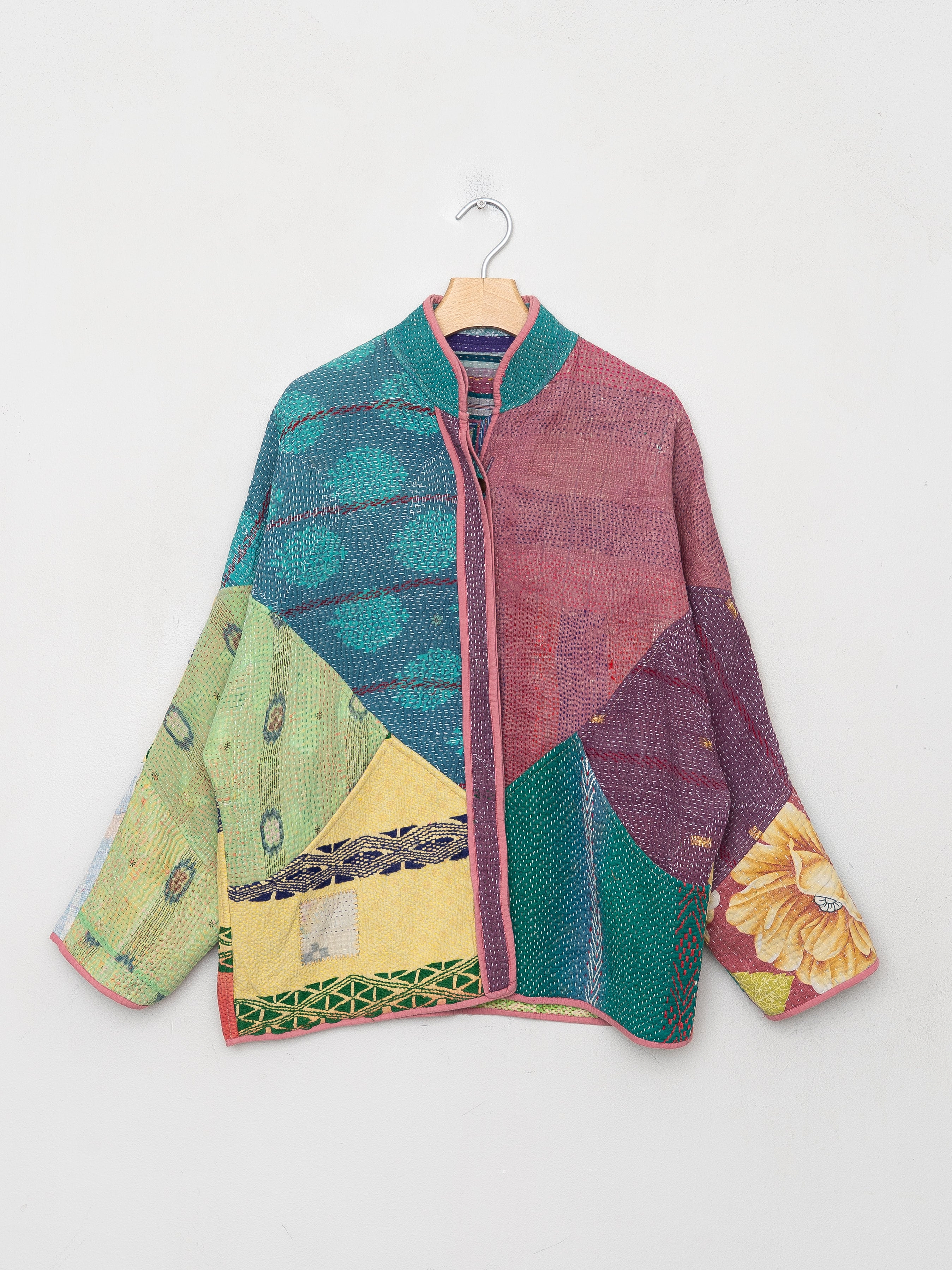 The Ladhiya Quilted Patchwork Kantha Jacket