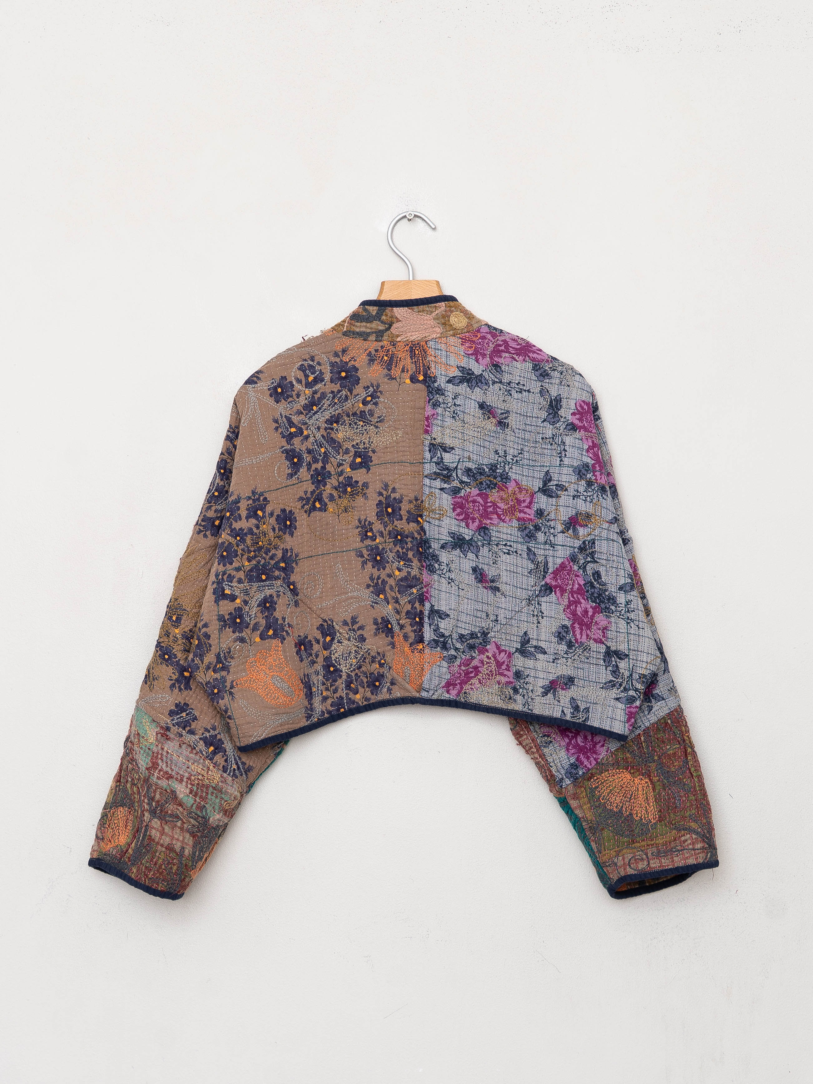The Kaira Cropped Suzani Quilted Kantha Jacket