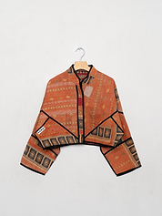 The Kaira Cropped Quilted Patchwork Kantha Jacket