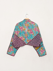 The Kaira Cropped Quilted Patchwork Kantha Jacket