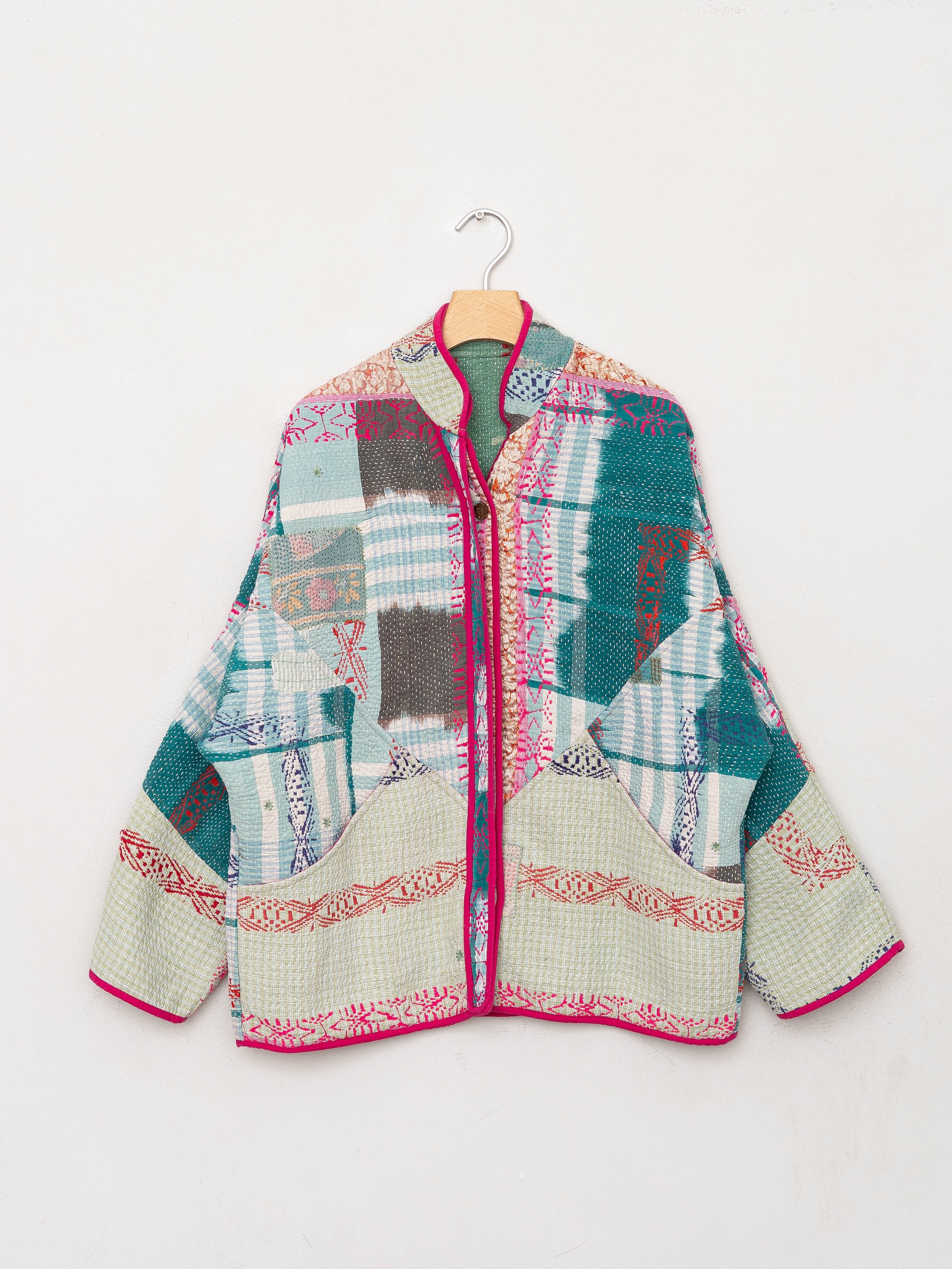 The Ladhiya Quilted Patchwork Kantha Jacket