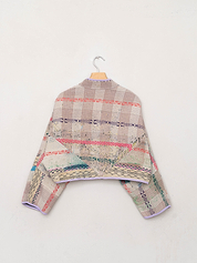 The Kaira Cropped Suzani Quilted Kantha Jacket