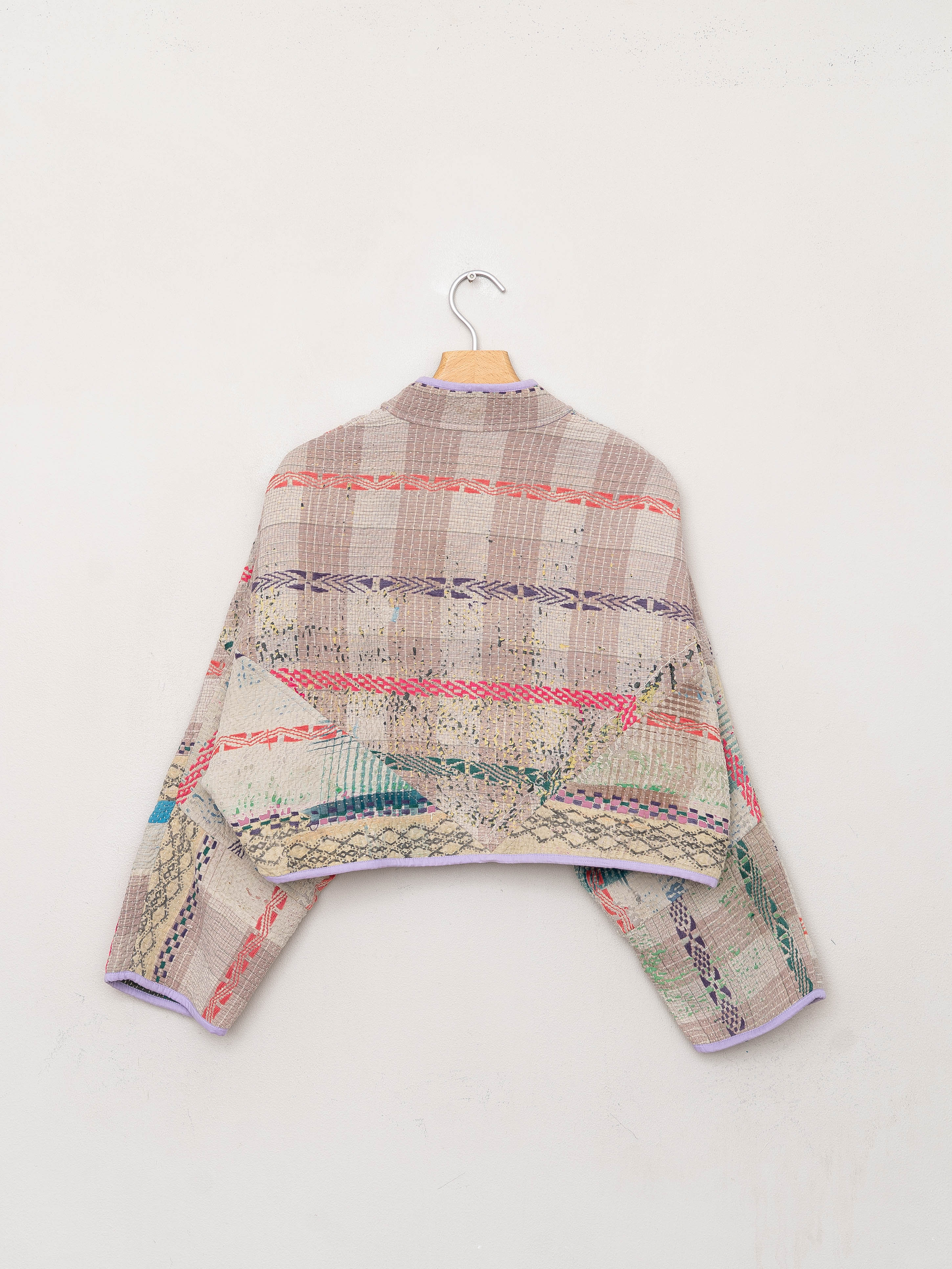 The Kaira Cropped Suzani Quilted Kantha Jacket