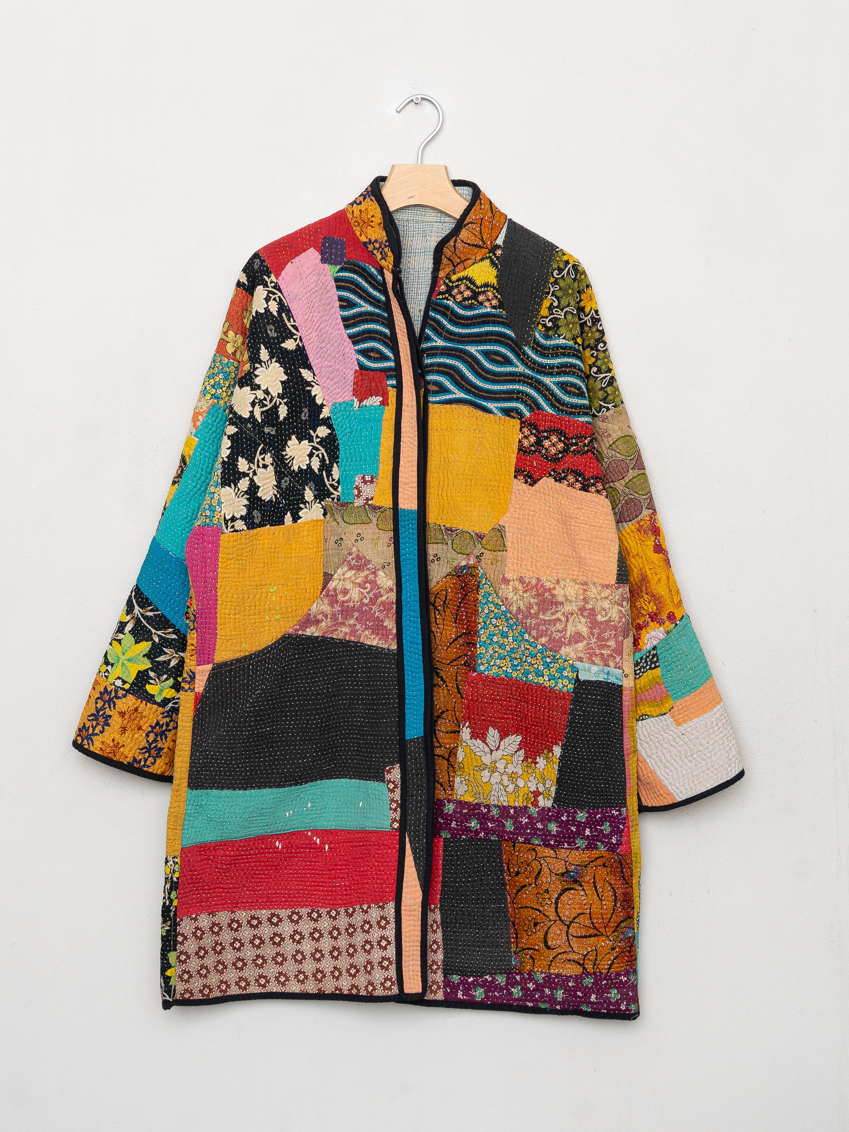 The Sai Quilted Patchwork Kantha Coat