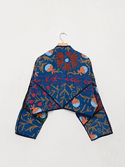 The Kaira Cropped Suzani Quilted Kantha Jacket