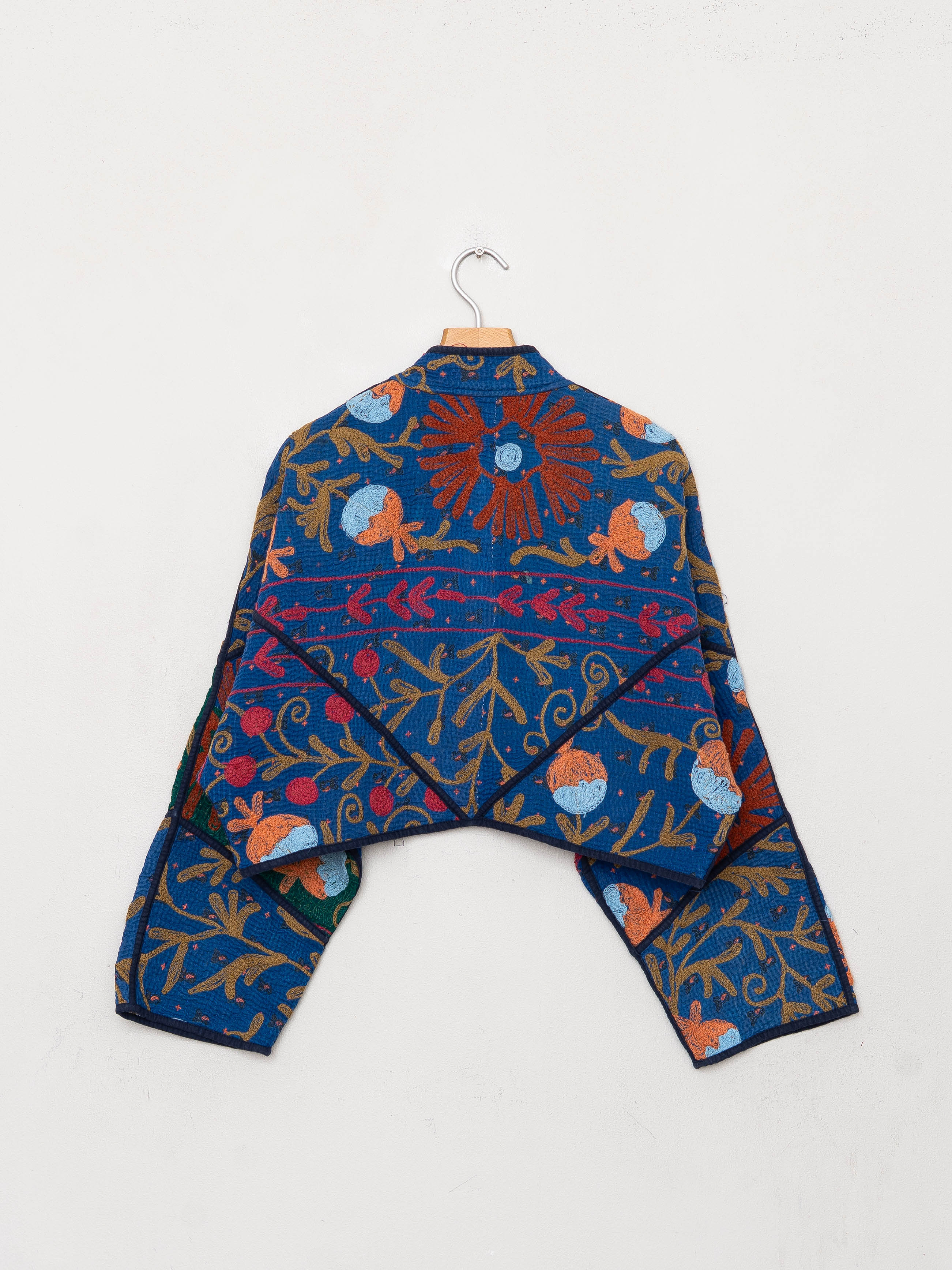 The Kaira Cropped Suzani Quilted Kantha Jacket